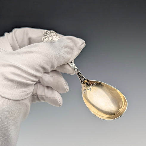 1901 年英國古董純銀茶盒湯匙羅伯特·斯特賓斯